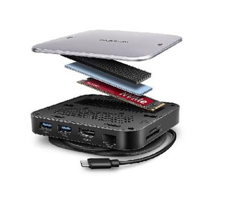 AXAGON HMC-UFO, USB 10Gbps hub, 2x USB-A, USB-C,