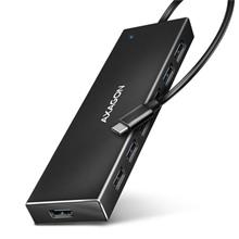 AXAGON HUE-F7C, 7x USB 3.2 Gen 1 ALU FLAT CHARGING hub, micro USB napájecí konektor, kabel USB-C 30cm