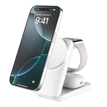Belkin UltraCharge Qi2 25W 3v1 Magnetická skládací nabíječka pro iPhone/Apple Watch/AirPods, bílá