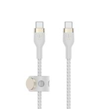 Belkin USB-C na USB-C kabel, 1m, bílý - odolný PRO Flex