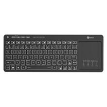 C-TECH klávesnice WLTK-03, Dual mode, BT5.0 + 2,4GHzb, bezdrátová s touchpadem, LED podsvětlení, černá
