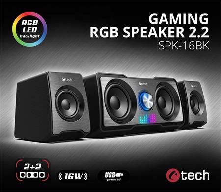 C-TECH reproduktory SPK-16, 2.2, 16W, RGB