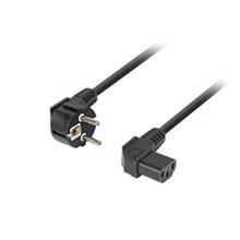 CEE 7/7->IEC 320 C13 POWER CORD 3m ANGLED RIGHT VDE černá  