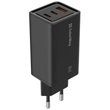 COLORWAY 1x USB a 2x USB-C/ turbo síťová nabíječka/ 65W/ 100V-240V/ Černá