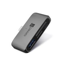 CONNECT IT CompactPRO externí USB-C hub + čtečka karet ANTRACITOVÁ