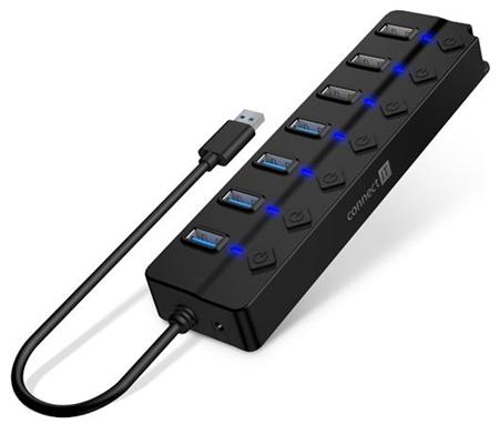 CONNECT IT Mighty Switch 2 USB-A hub, (4xUSB-A