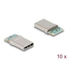 Delock 24-pinový SMD konektor USB 2.0 USB Type-C™, zástrčkový, k montáži pájením, 10 ks