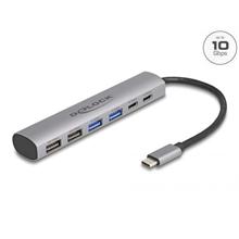 Delock 6 portový rozbočovač USB se 4 x zásuvkami USB Typu-A a se 2 x zásuvkami USB Type-C™