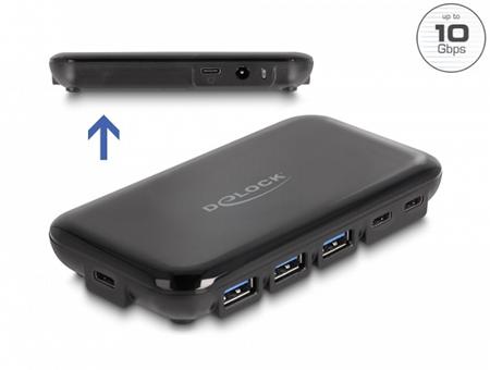 Delock 7 portový rozbočovač USB 3.2 Gen 2 se 4