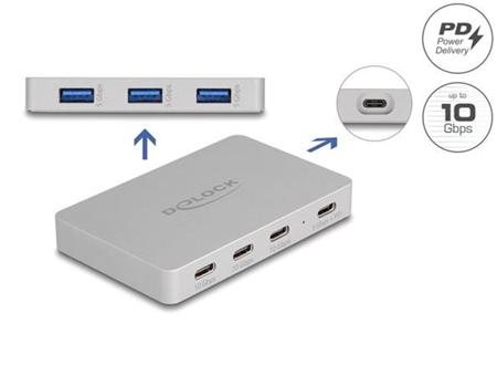 Delock 7 portový USB Hub se 4 x USB Type-C™ a 3 x