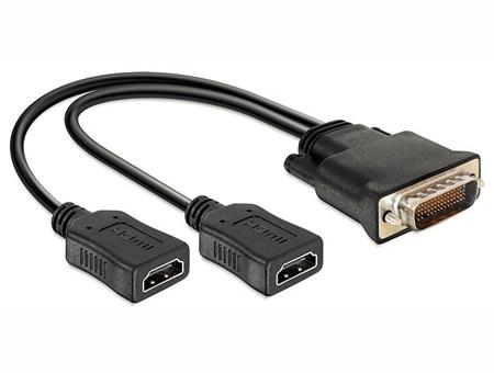 Delock adaptér DMS-59 samec> 2 x HDMI samice 20