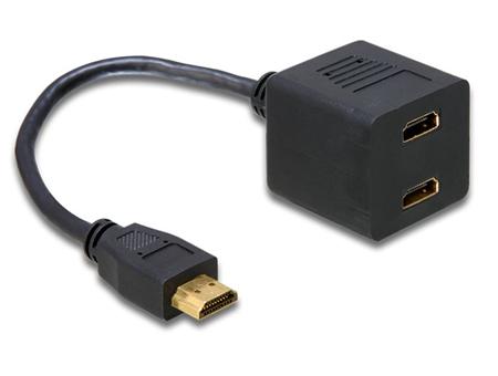 Delock adaptér HDMI samec na 2x HDMI