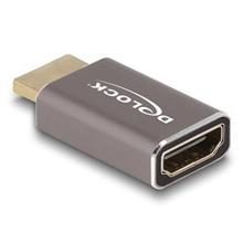 Delock Adaptér HDMI, ze zástrčky na zásuvku, 8K 60 Hz, šedá kovová