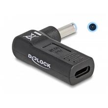 Delock Adaptér na kabel na nabíjení laptopu, ze zásuvky USB Type-C™ na zástrčku HP 4,5 x 3,0 mm, úhlový 90°