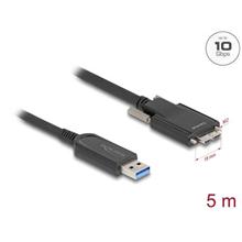 Delock Aktivní optický kabel USB 10 Gbps-A samec > USB 10 Gbps Typ Micro-B samec se šroubky 5 m