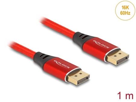 Delock DisplayPort kabel 16K 60 Hz 1 m červený