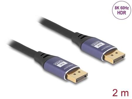 Delock DisplayPort kabel 8K 60 Hz 2 m lila