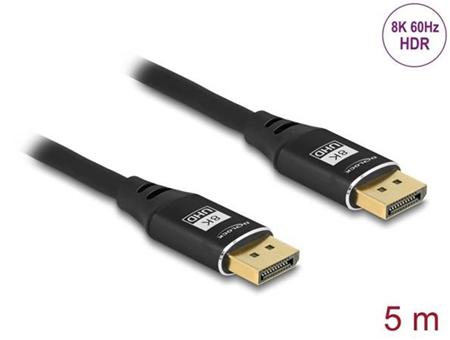 Delock DisplayPort kabel 8K 60 Hz 5 m černý