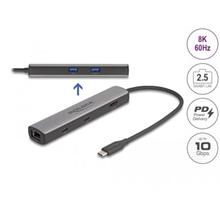 Delock Dokovací stanice USB 40 Gbps USB Type-C™ 8K - HDMI / USB 10 Gbps / 2,5 Gigabit LAN / PD 3.0 100 W