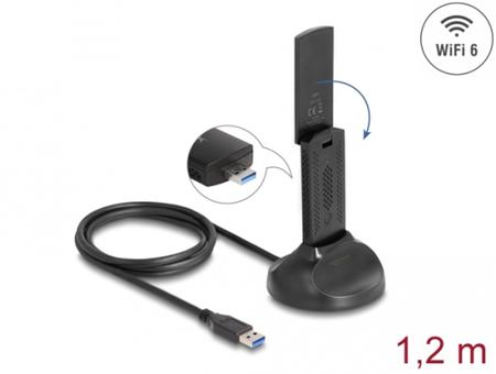 Delock Dvoupásmový Wi-Fi 6 WLAN USB adaptér