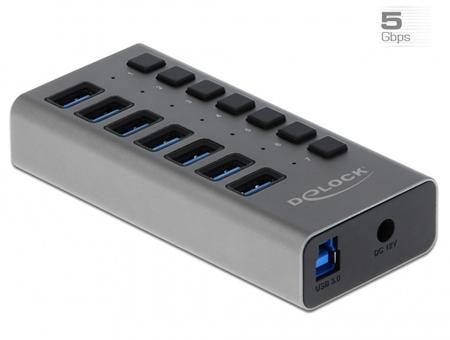 Delock Externí SuperSpeed USB Hub se 7 porty +