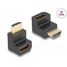 Delock High Speed HDMI with Ethernet Adapter Stecker zu Buchse gewinkelt 8K 60 Hz schwarz