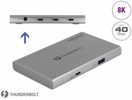 Delock HUB Thunderbolt™ 4, 3 portový, s přídavným