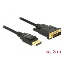 Delock Kabel Displayport 1.2 samec > DVI 24+1 samec pasivní 3 m černý