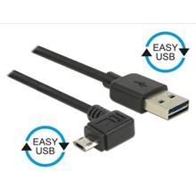 Delock kabel EASY-USB 2.0-A samec > EASY-Micro USB 2.0 samec pravoúhlý levý/pravýt 2 m