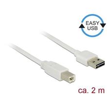 Delock Kabel EASY-USB 2.0 Typ-A samec > USB 2.0 Typ-B samec 2 m bílý