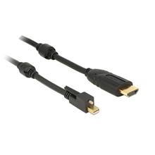Delock Kabel mini Displayport 1.2 samec se šroubky > HDMI samec 4K aktivní černý 2 m