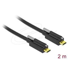 Delock Kabel USB 10 Gbps USB Type-C™ samec na USB Type-C™ samec se samec se šroubem nahoře 2 m černý