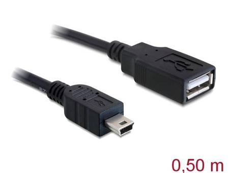 Delock kabel USB 2.0-A samice > mini USB samec