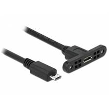 Delock Kabel USB 2.0 Micro-B samice montážní panel > USB 2.0 Micro-B samec 25 cm