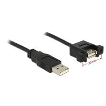 Delock kabel USB 2.0 Type-A samec > USB 2.0 Type-A samice přišroubovatelná 1 m