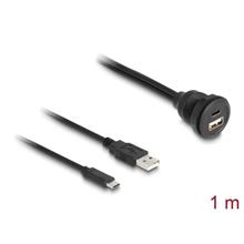 Delock Kabel USB 2.0, ze zástrčky USB Typ-A a zástrčky USB Type-C™ na zásuvku USB Typ-A a zásuvku USB Type-C™, k vestav