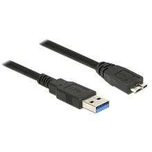 Delock Kabel USB 3.0 Typ-A samec > USB 3.0 Typ Micro-B samec 0,5 m černý