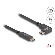 Delock Kabel USB 5 Gbps, ze zástrčky USB Type-C™ na zástrčky USB Type-C™, pravoúhlý levý / pravý 2 m 4K PD 60 W