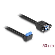 Delock Kabel USB 5 Gbps ze zásuvkového pinového konektoru, na 2 x zásuvky rozhraní USB 5 Gbps Typ-A, k  vestavění, 50 c