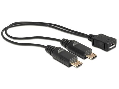 Delock kabel USB micro B samice > 2 x USB micro-B