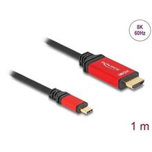 Delock Kabel USB Type-C™ na HDMI (DP Alt Mód) 8K 60 Hz s funkcí HDR 1 m červená