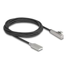 Delock Kabel ze zástrčky USB 2.0 Typ-A na zástrčku USB Type-C™, pravoúhlý, s LED a s funkcí rychlého nabíjení 60 W, 2 m