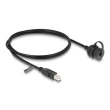 Delock Kabelový konektor ze zástrčky USB 2.0 Typ-B na zásuvku USB 2.0 Typ-B k instalaci s bajonetem ochrannou krytkou