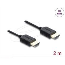 Delock Koaxiální kabel High Speed HDMI 8K 60 Hz 48 Gbps s pleteným opláštěním 2 m