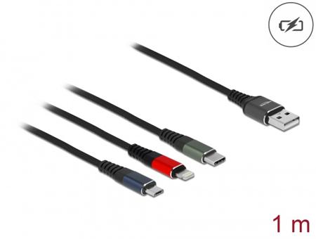 Delock Nabíjecí kabel USB 3 v 1 pro Lightning™ /