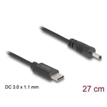 Delock Napájecí kabel z konektoru USB Type-C™ na stejnosměrný konektor 3,0 x 1,1 mmý, 27 cm