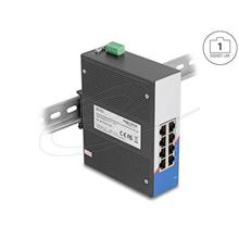Delock Průmyslový Gigabit Ethernet Switch s 8 porty RJ45, na DIN lištu