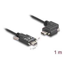 Delock USB 2.0 kabel USB Type-C™ samec se šrouby na USB Type-C™ samec se šrouby pravoúhlý levý / pravý PD 3.0 60 W 1 m