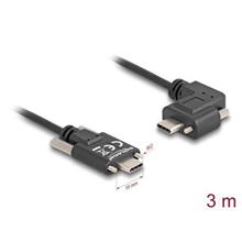 Delock USB 2.0 kabel USB Type-C™ samec se šrouby na USB Type-C™ samec se šrouby pravoúhlý levý / pravý PD 3.0 60 W 3 m