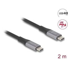 Delock USB 40 Gbps kabel USB Type-C™ samec na samec PD 3.1 240 W E-Marker 2 m šedá kovová